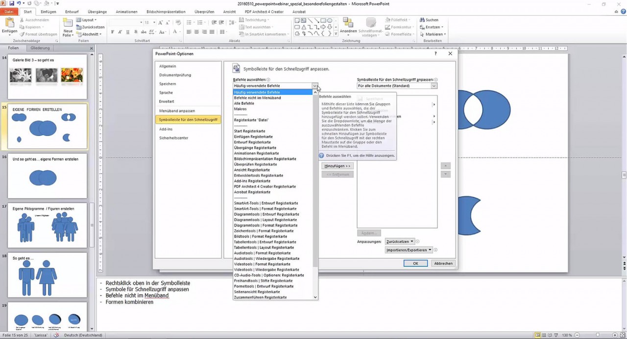 Webinarvideo: PowerPoint-Workshop 4/4 - Besondere Folien gestalten