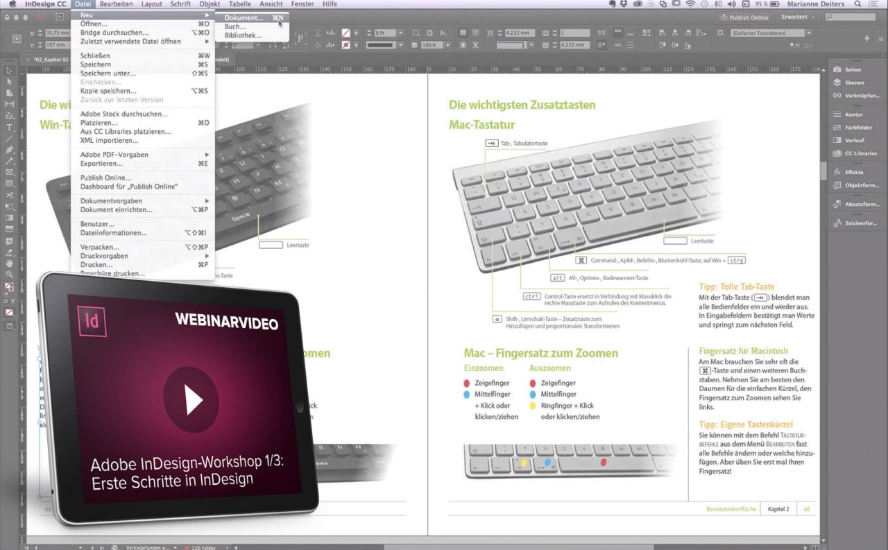 Webinar-Workshops: Adobe-InDesign-Workshop - Grundlagen & Flyer