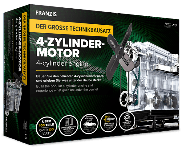Der große Technikbausatz 4-Zylinder-Motor