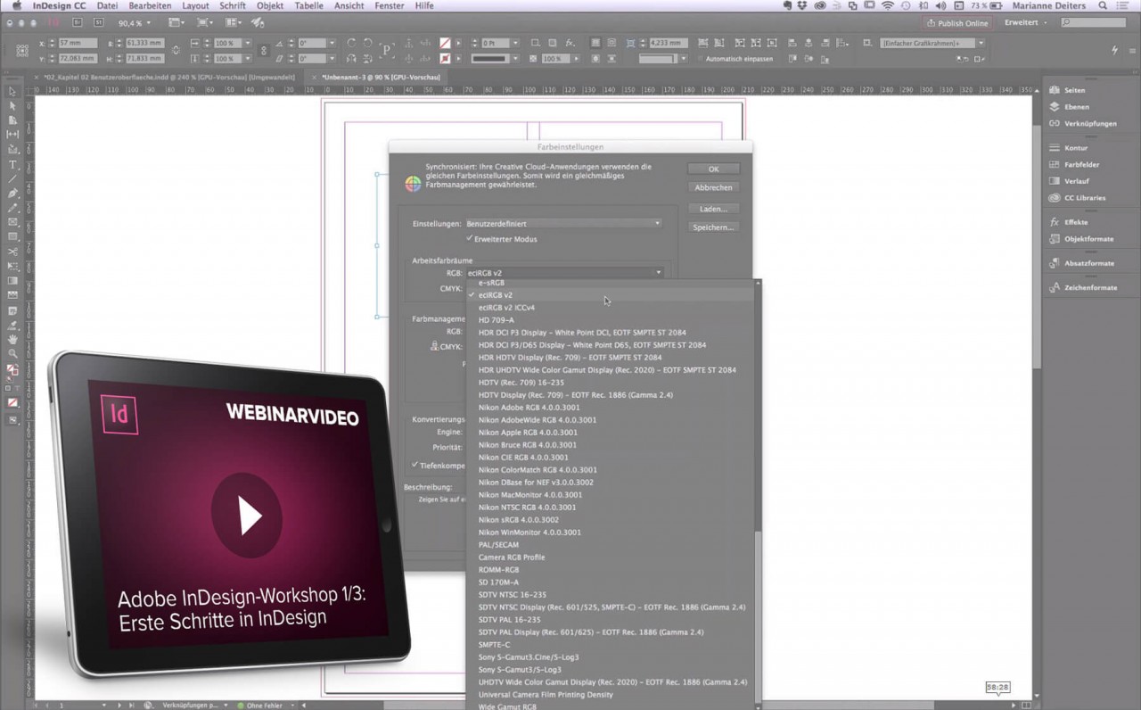 Webinar-Workshops: Adobe-InDesign-Workshop - Grundlagen & Flyer