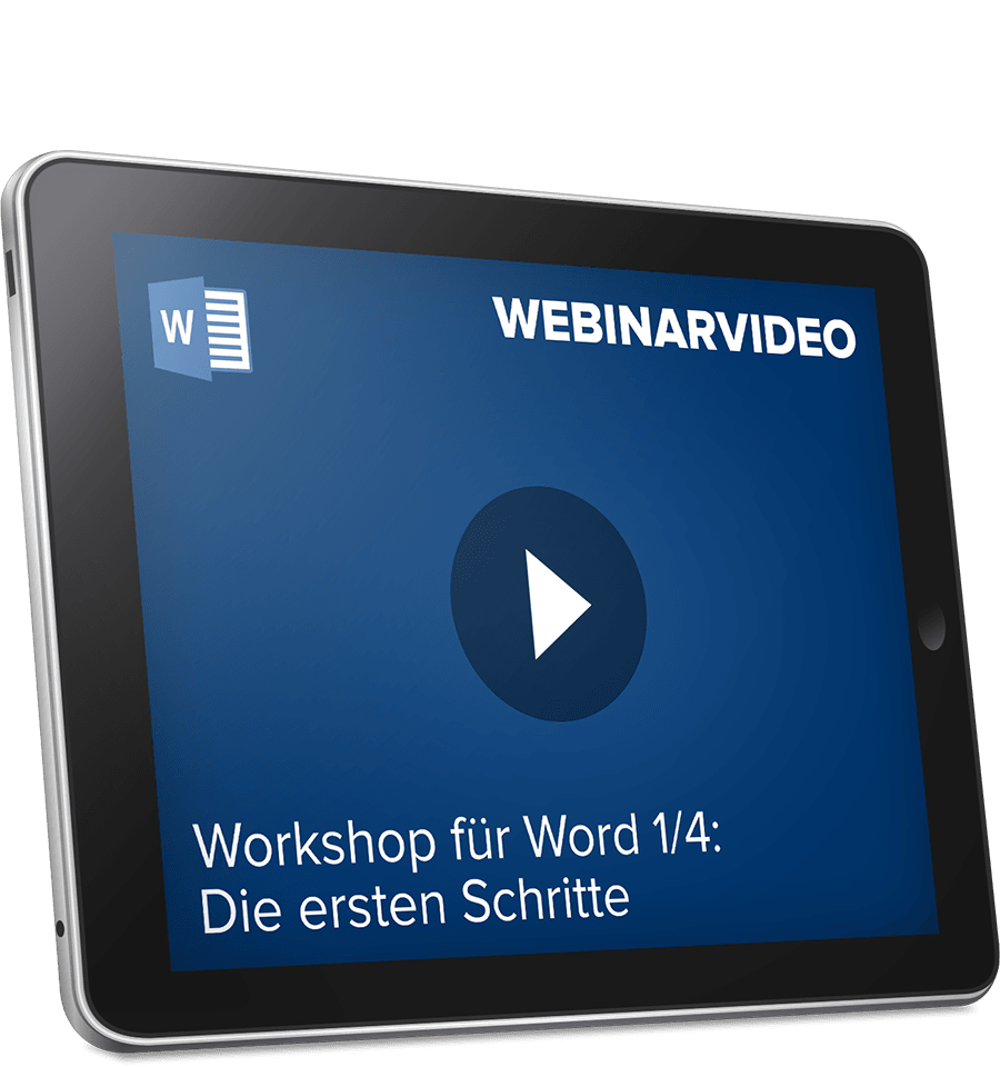 Webinarvideo: Word-Workshop: Teil 1/4 - Die ersten Schritte