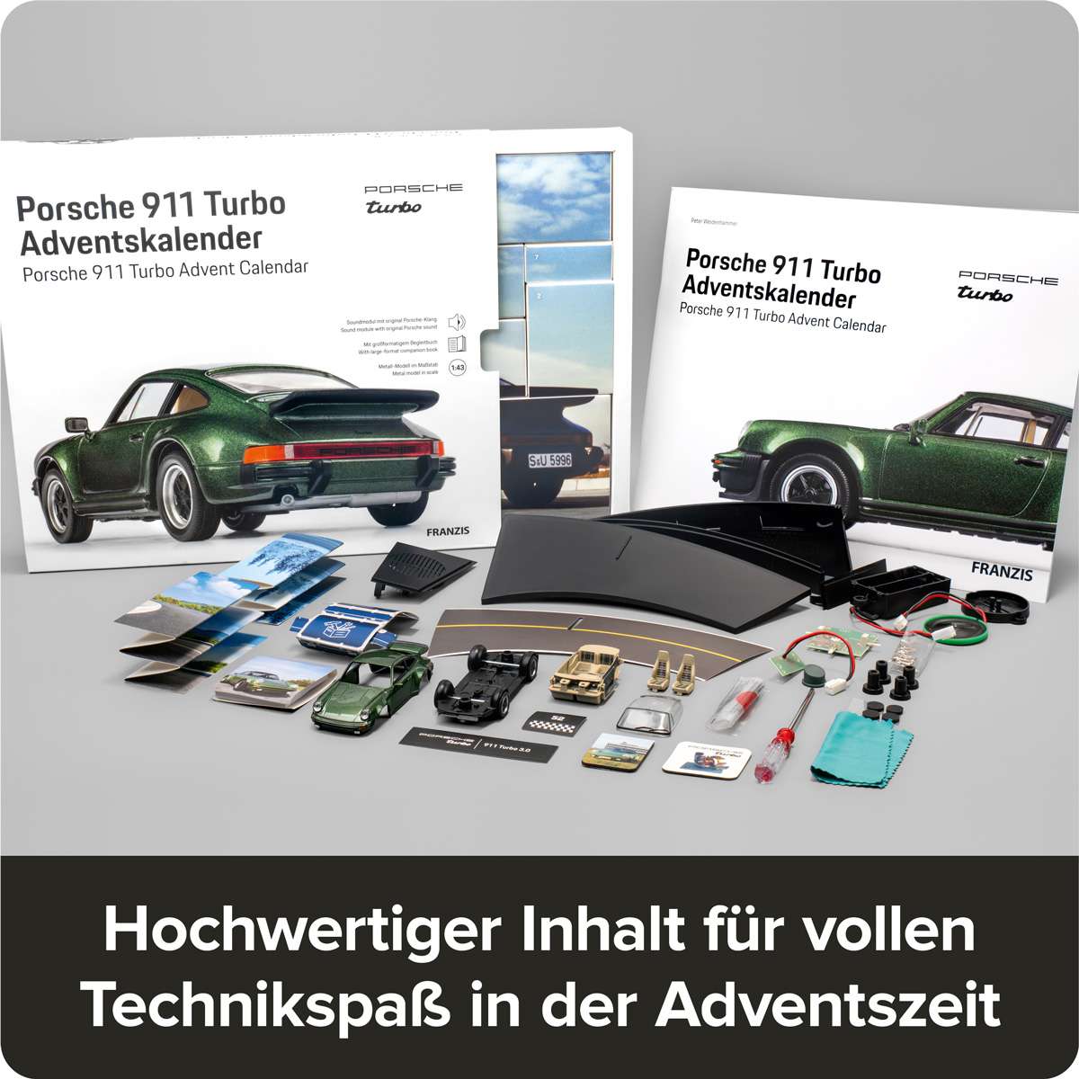 Porsche 911 Turbo oak green metallic Advent Calendar | FRANZIS