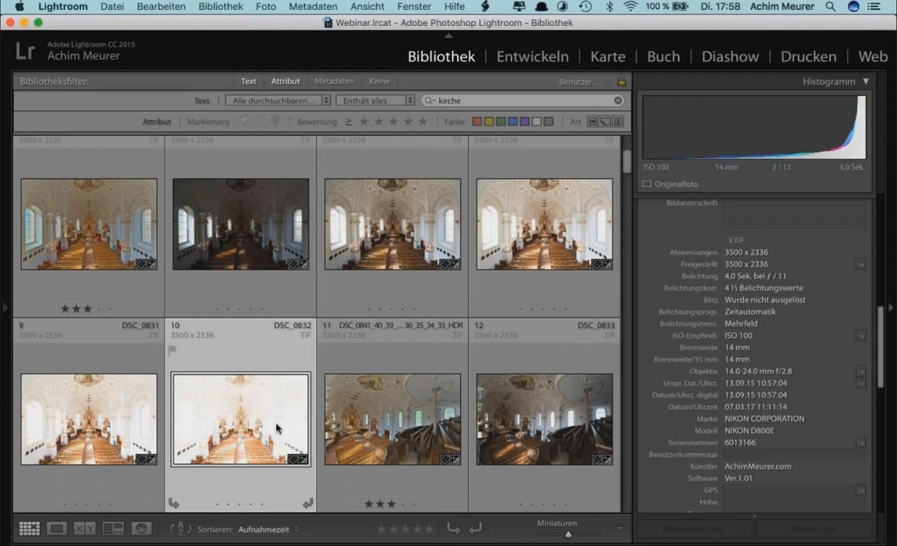 Webinarvideo: In Kirchen nur mit HDR fotografieren - So gehts