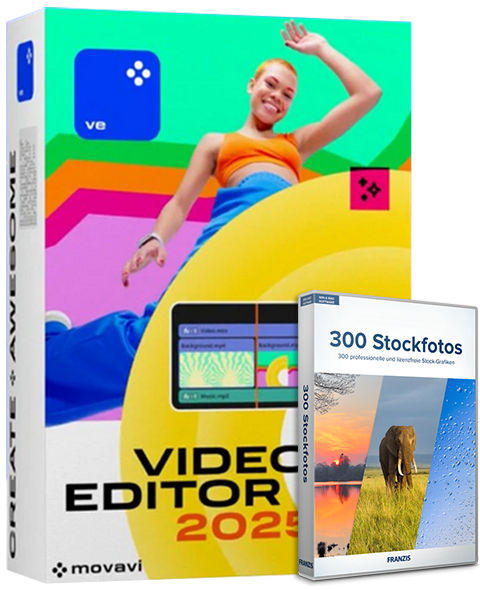 Movavi Video Editor 2025 PLUS 300 Stockfotos
