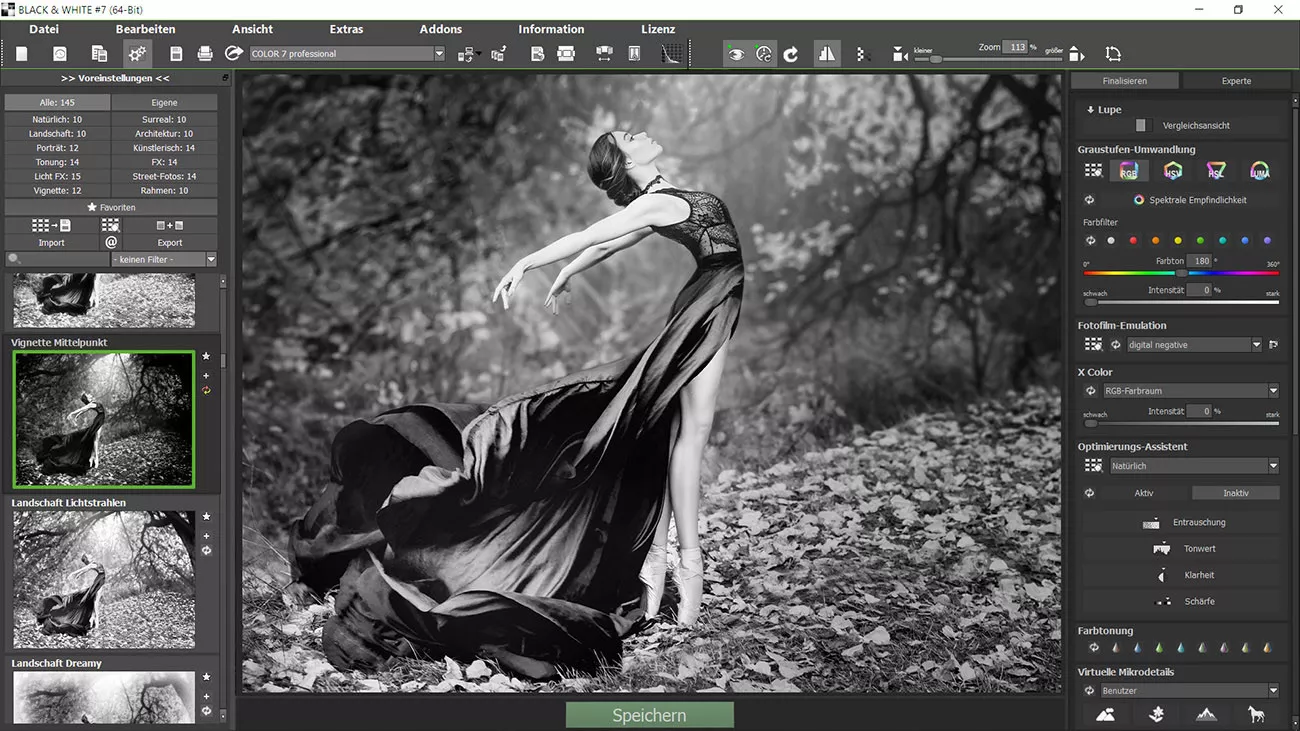 Arbeitsablauf in BLACK & WHITE projects 7 – Import, Konvertierung, Feinschliff und Export