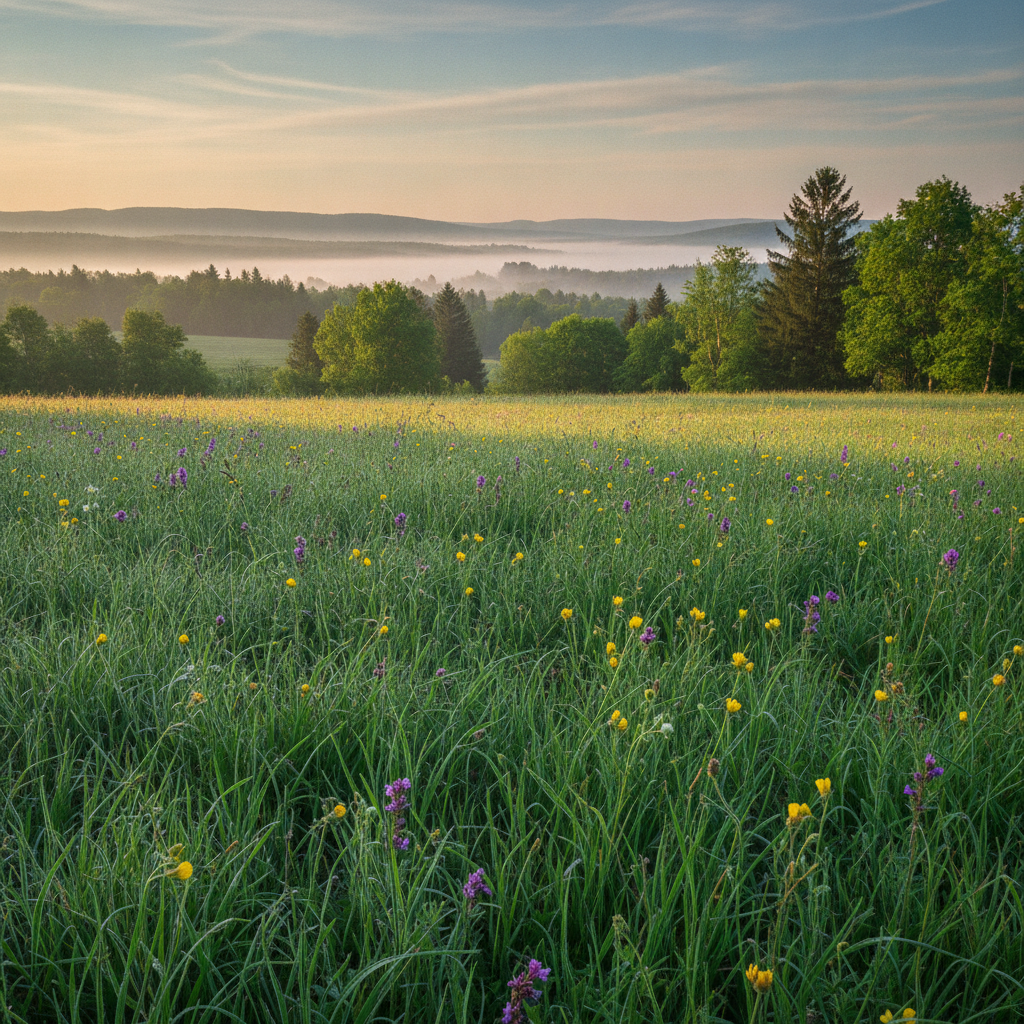 Landschaftsaufnahme mit feinen Strukturen im Vordergrund und weichem Himmel im Hintergrund als Ausgangsbild für den Supersampling-Vergleich