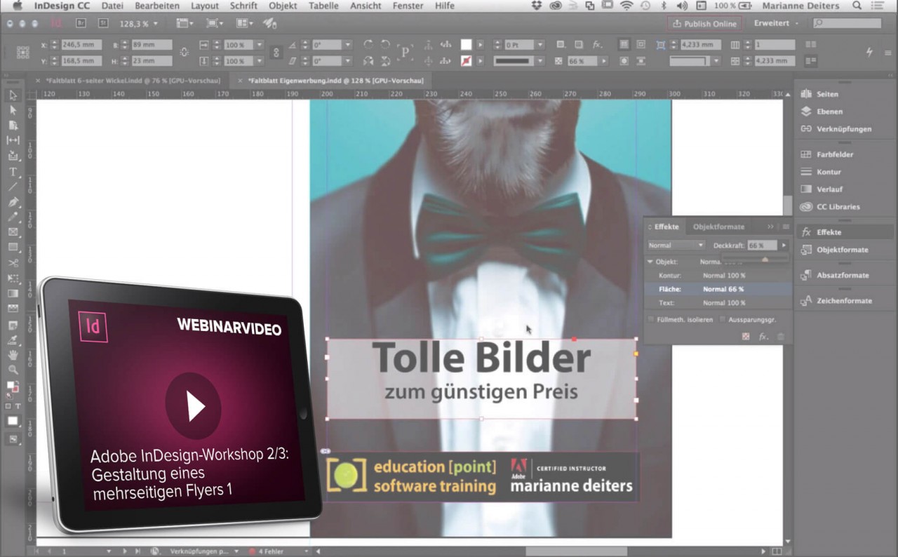 Webinar-Workshops: Adobe-InDesign-Workshop - Grundlagen & Flyer