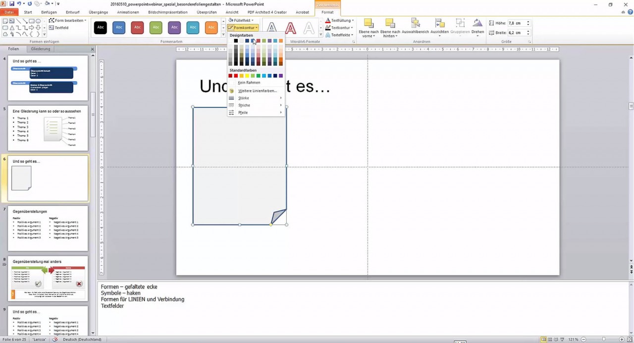 Webinarvideo: PowerPoint-Workshop 4/4 - Besondere Folien gestalten