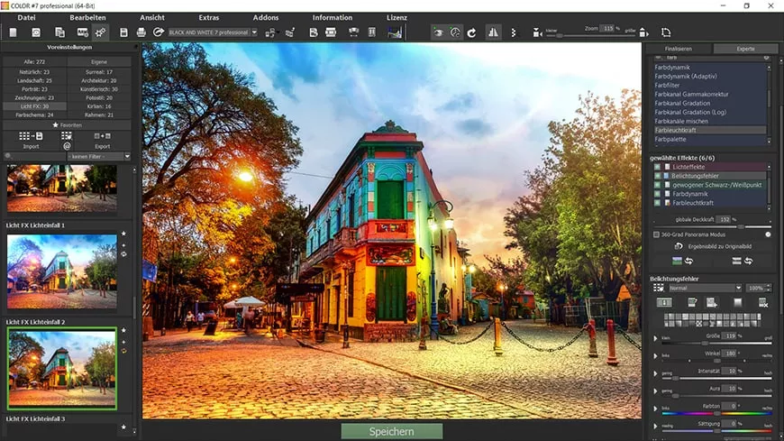 Arbeitsablauf in Color Projects 7: Import, Fotofilm-Emulation und Export unter Windows